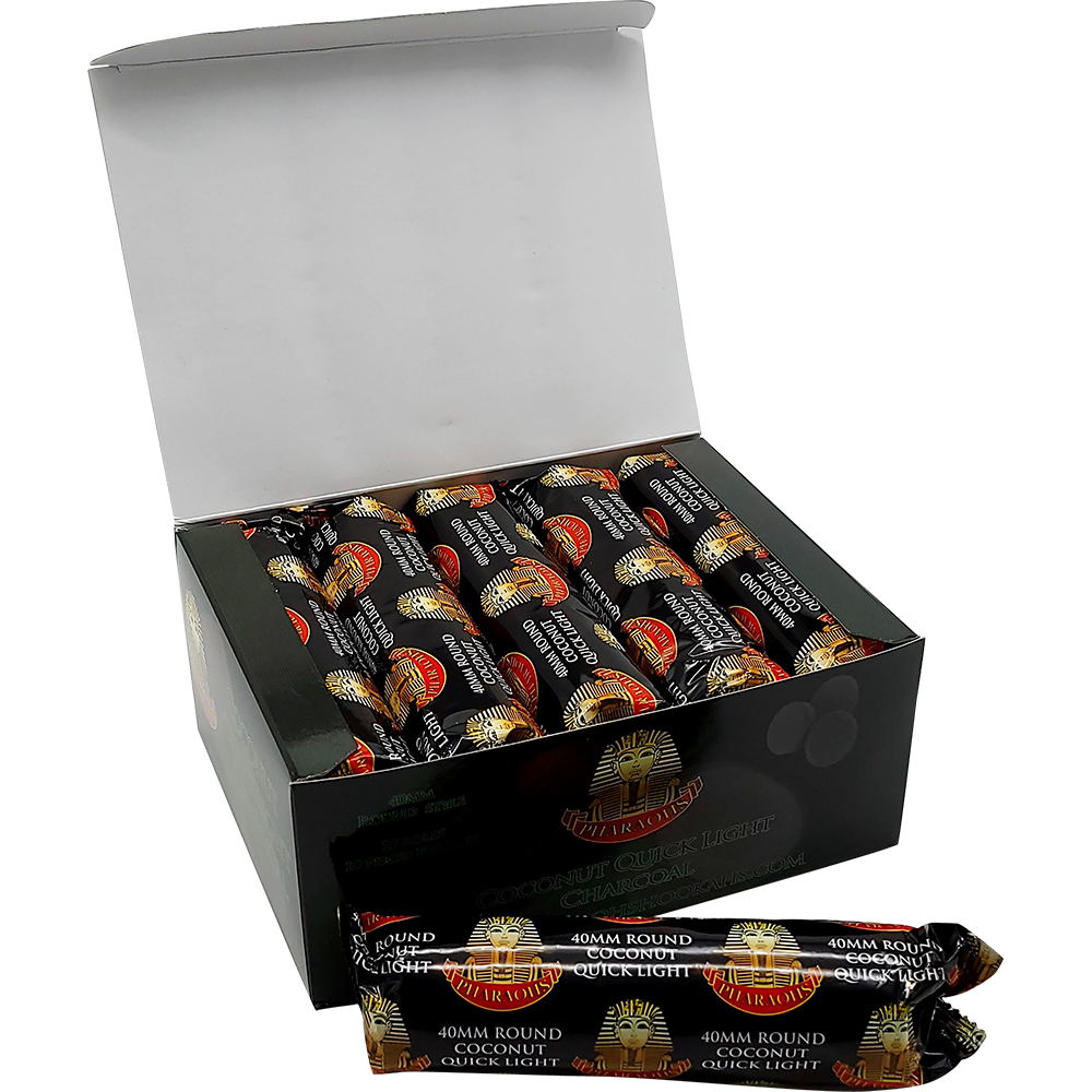 Coconut Quick Light Charcoal - 40mm | Pharaohs Hookahs